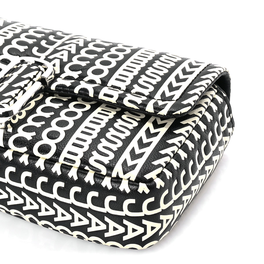 Marc Jacobs Calfskin The Monogram J Marc Shoulder Bag Black White Image 8