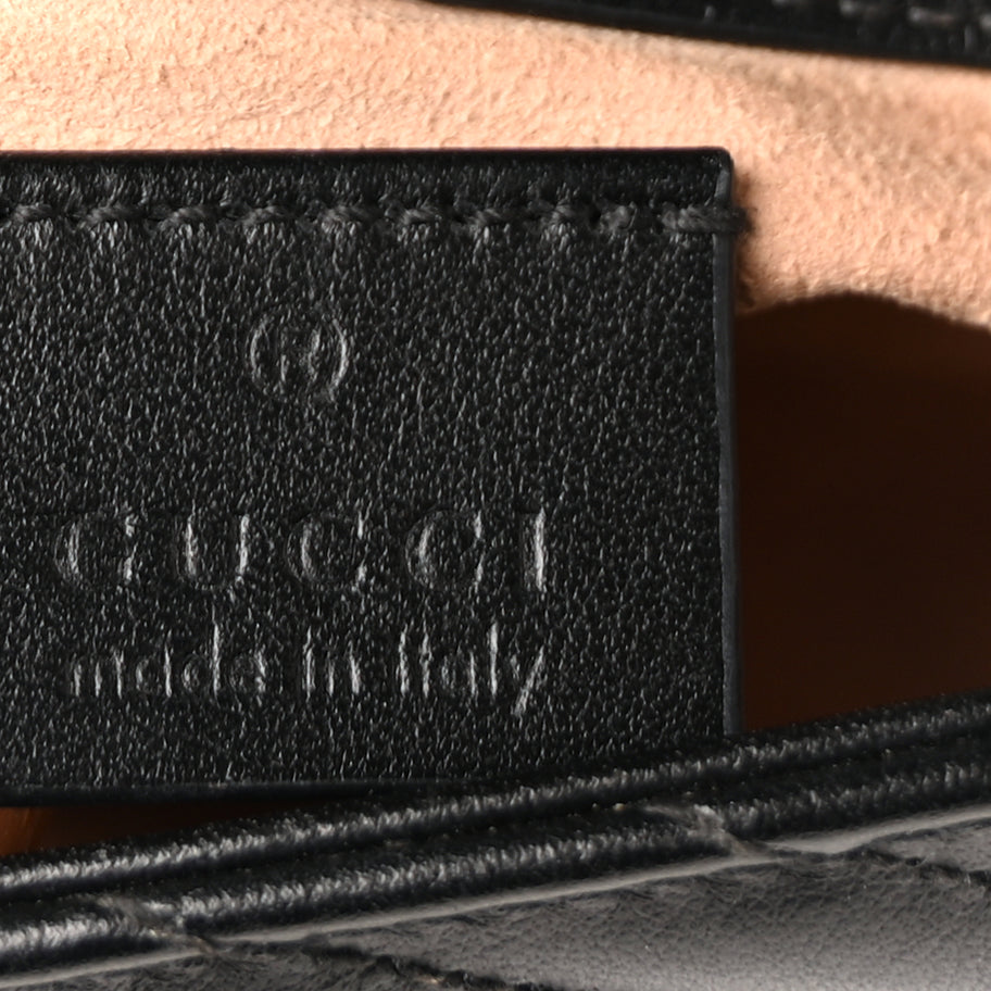 Gucci Calfskin Matelasse Super Mini GG Marmont Shoulder Bag  Black Image 5