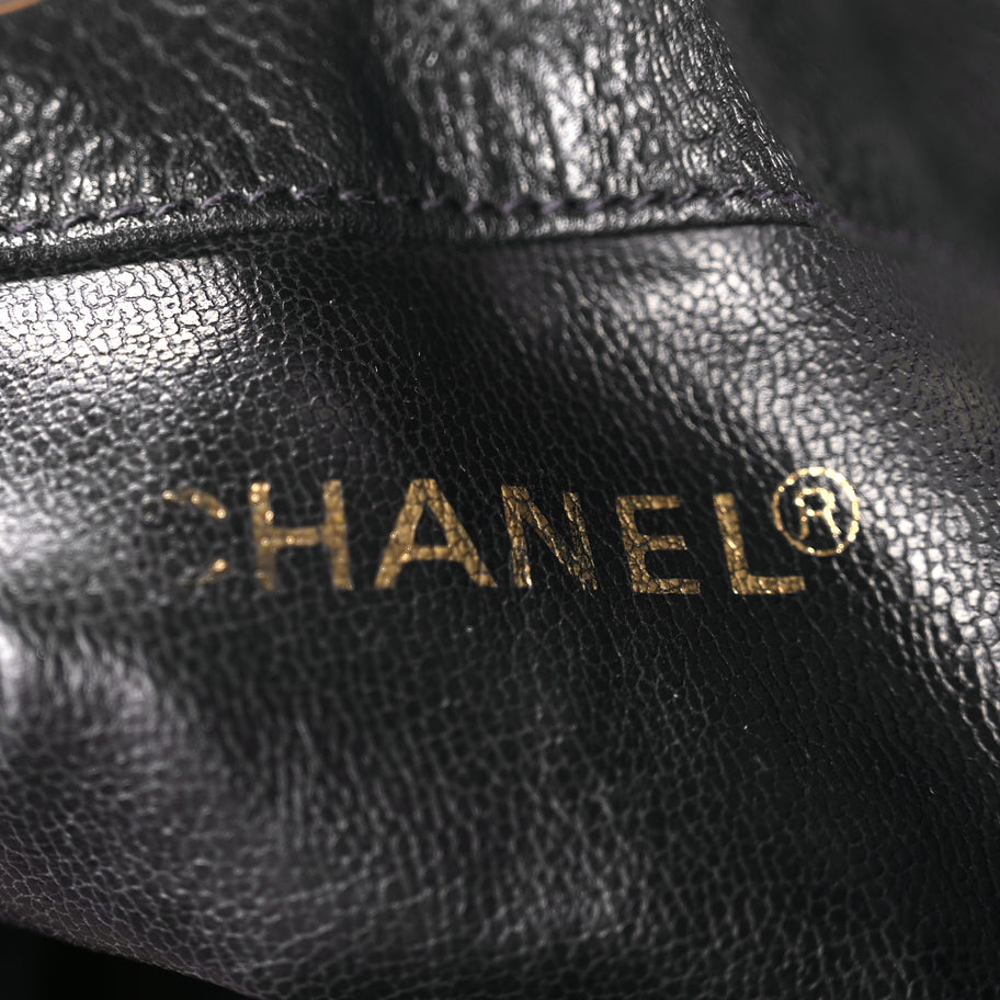 Chanel Caviar CC Drawstring Shoulder Bag Black Image 6