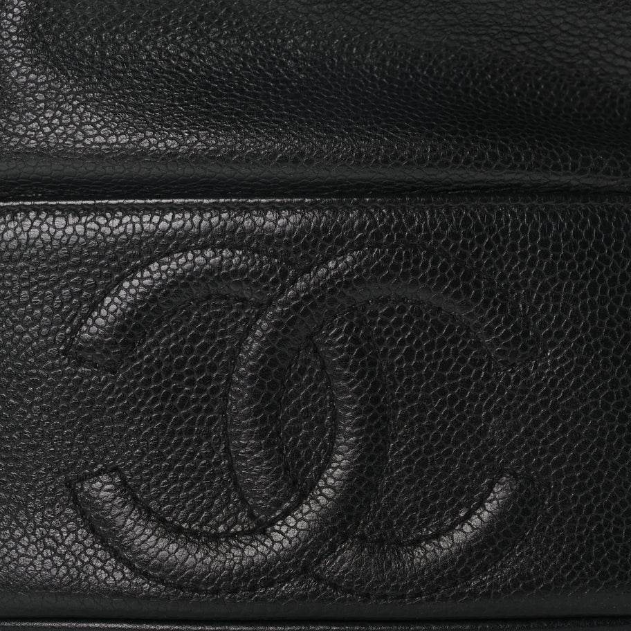 Chanel Caviar CC Drawstring Shoulder Bag Black Image 8