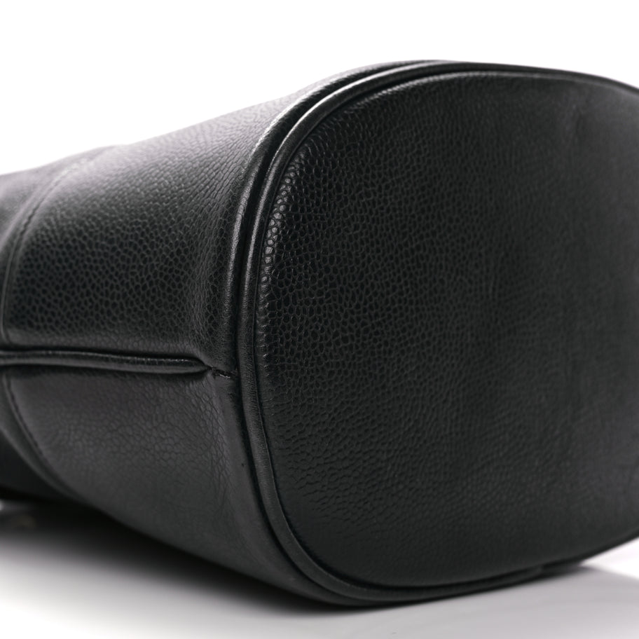 Chanel Caviar CC Drawstring Shoulder Bag Black Image 9