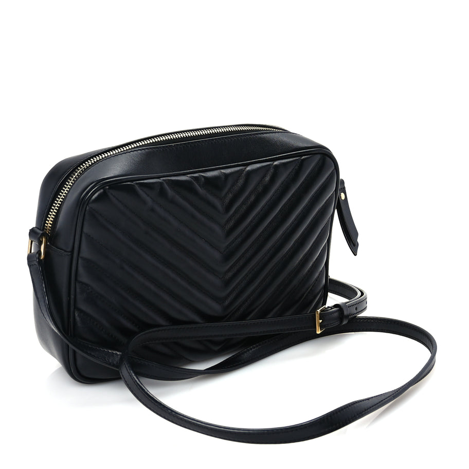 Saint Laurent Calfskin Matelasse Monogram Lou Camera Bag  Black Image 2