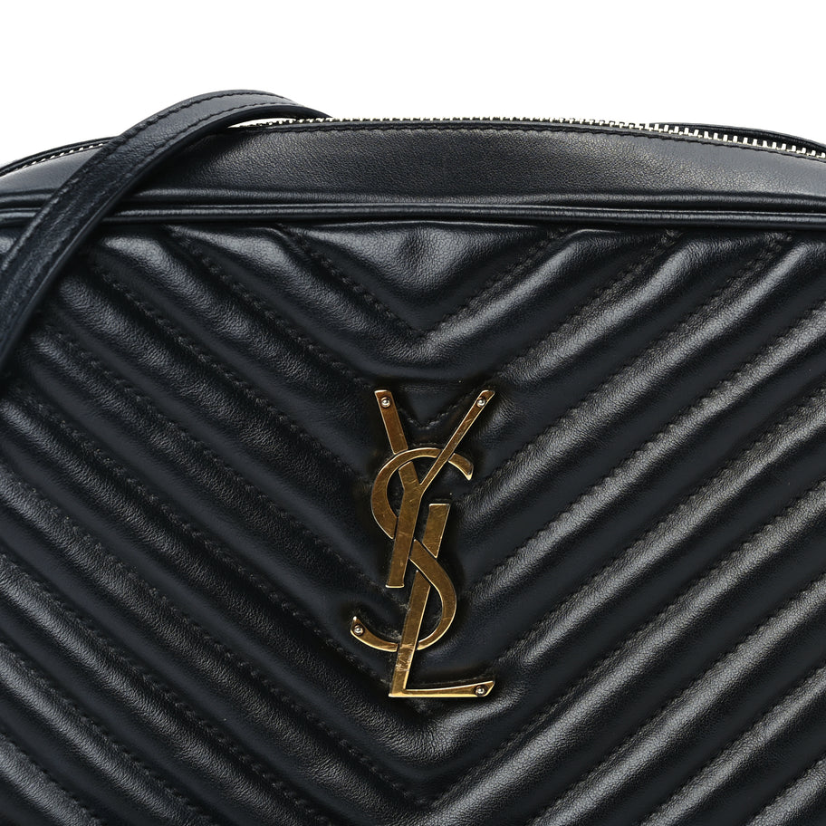 Saint Laurent Calfskin Matelasse Monogram Lou Camera Bag  Black Image 6