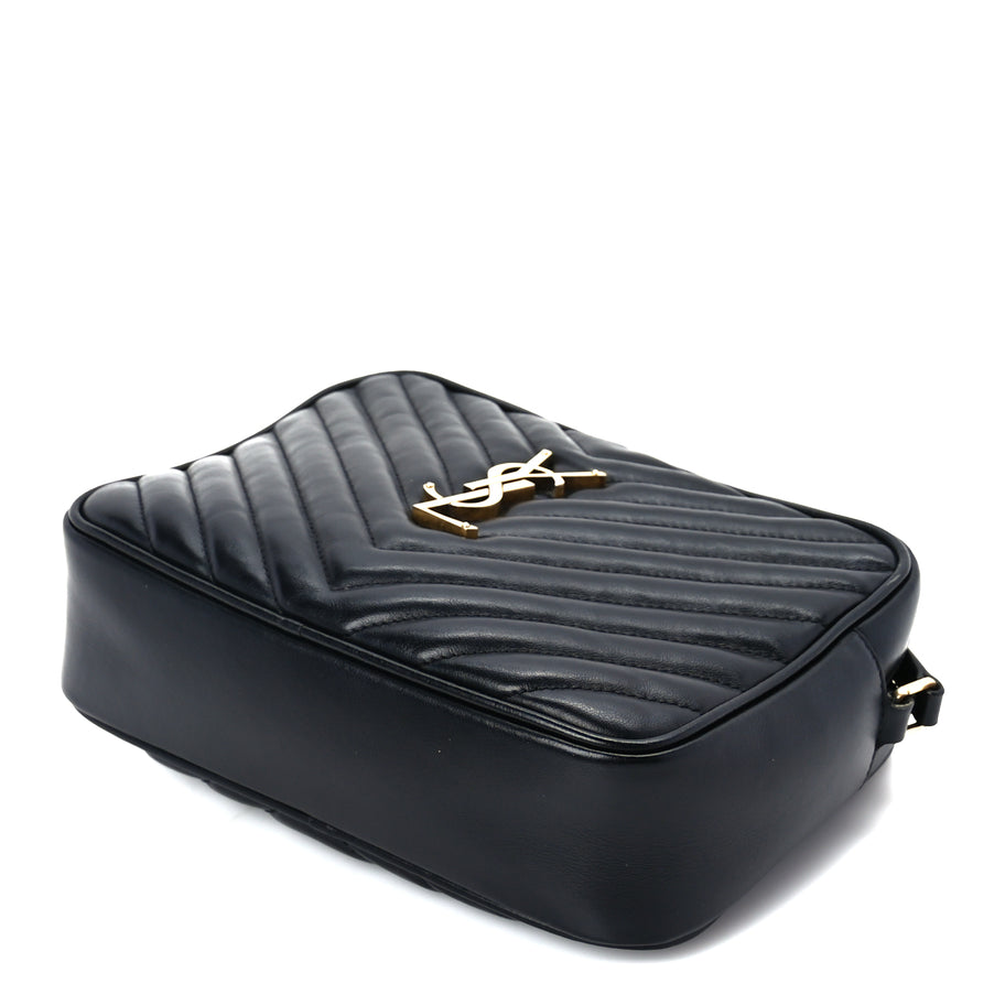 Saint Laurent Calfskin Matelasse Monogram Lou Camera Bag  Black Image 8