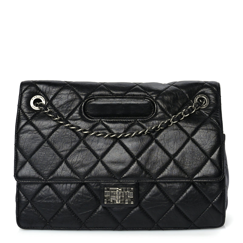  Chanel Washed Lambskin Jumbo Take Away Flap Black