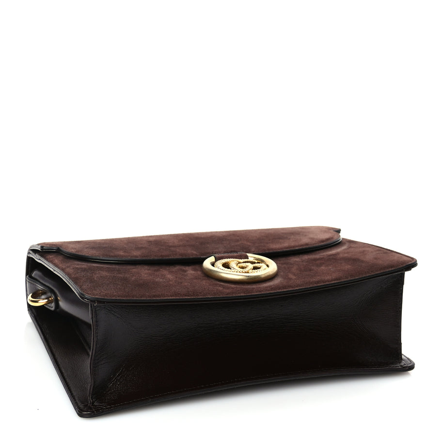 Gucci Suede Medium Torchon GG Ring Shoulder Bag  Reflex Brown Image 3