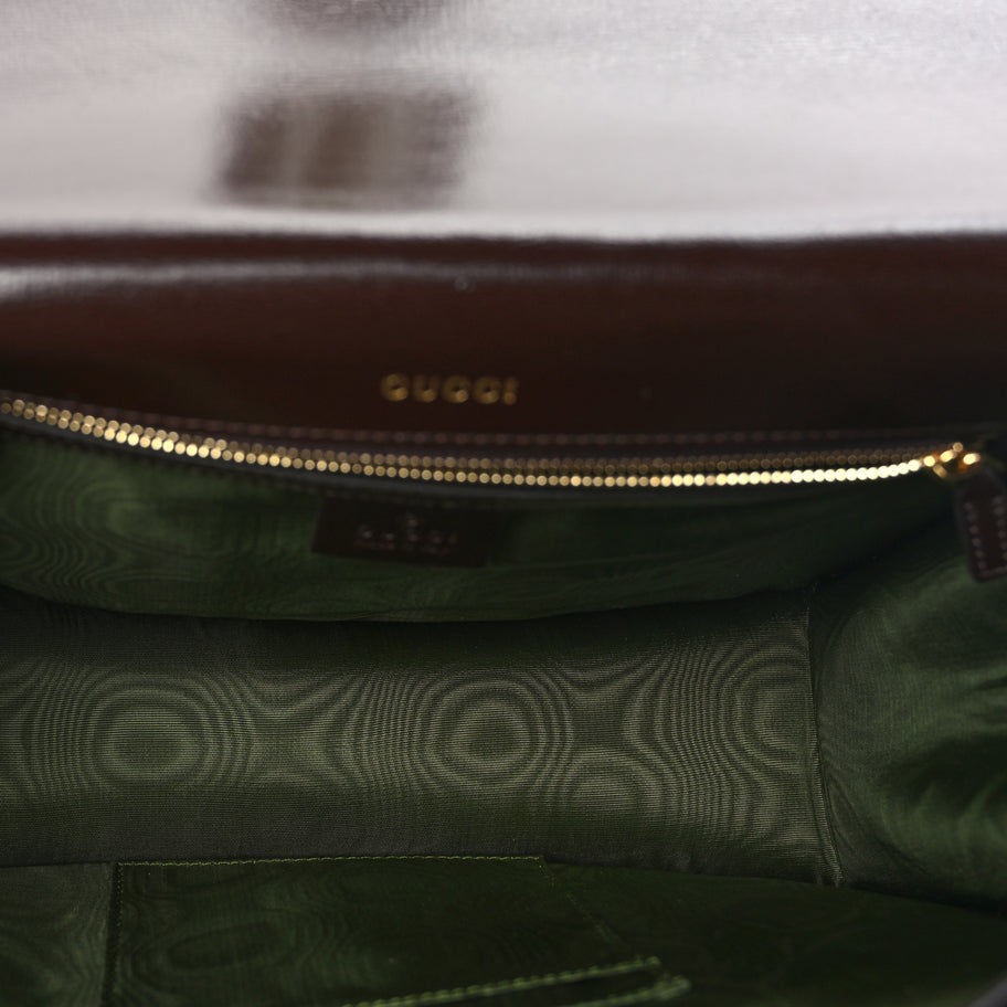 Gucci Suede Medium Torchon GG Ring Shoulder Bag  Reflex Brown Image 4