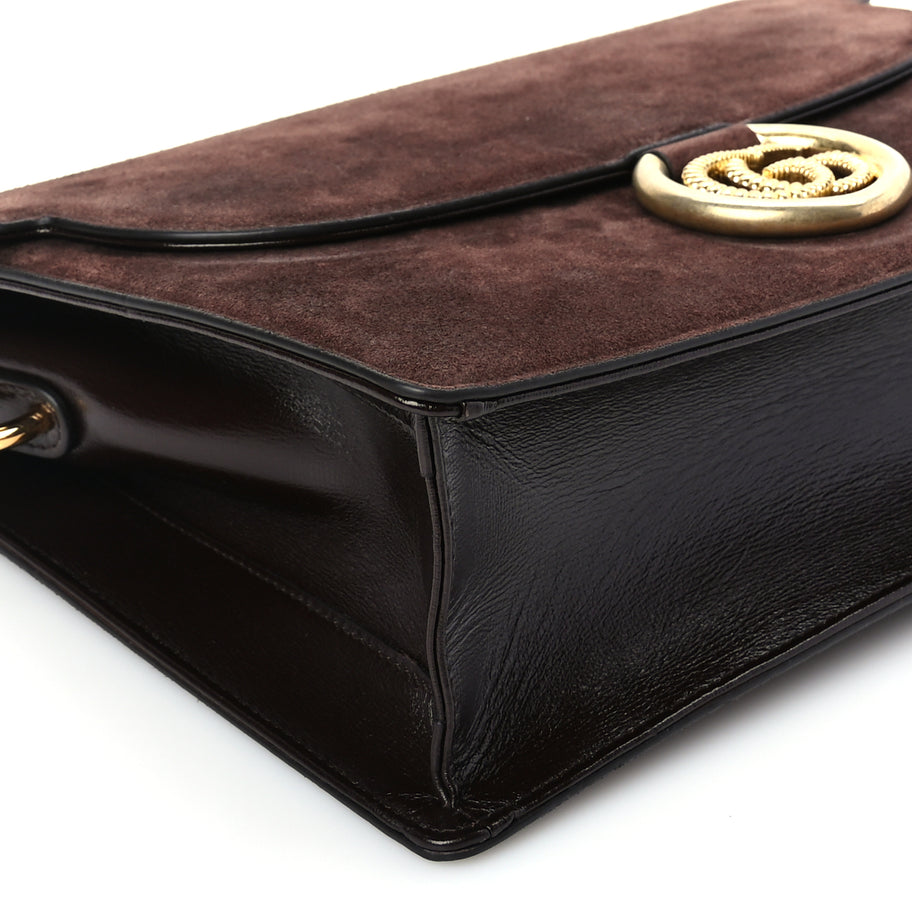 Gucci Suede Medium Torchon GG Ring Shoulder Bag  Reflex Brown Image 7