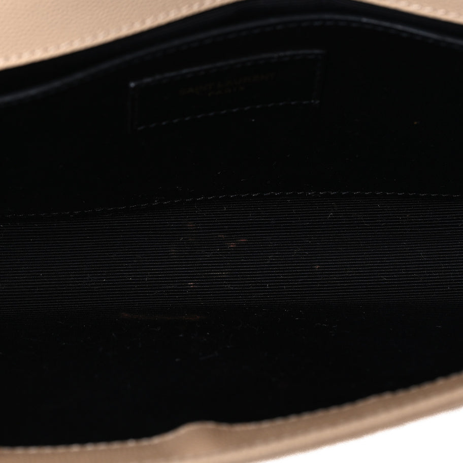 Saint Laurent Grain De Poudre Classic Kate Clutch  Dark Beige Image 6