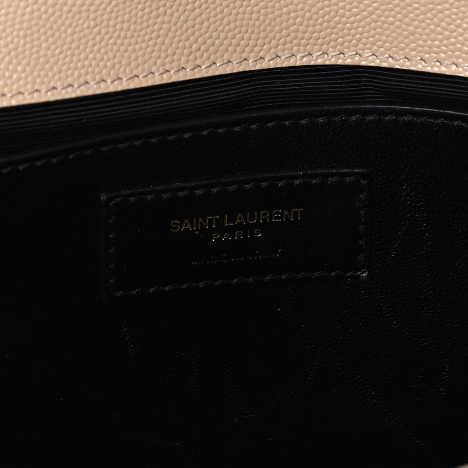 Saint Laurent Grain De Poudre Classic Kate Clutch  Dark Beige Image 7