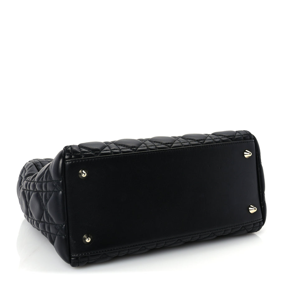 Christian Dior Lambskin Cannage Medium Lady Dior Black Image 3