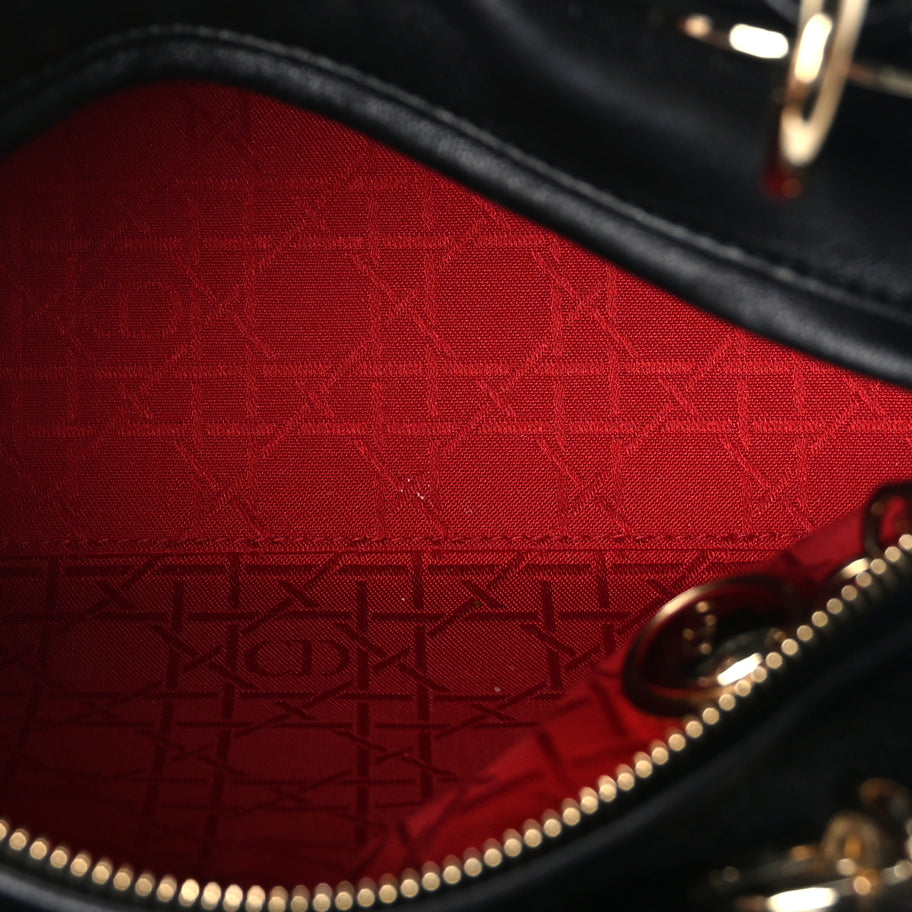 Christian Dior Lambskin Cannage Medium Lady Dior Black Image 4