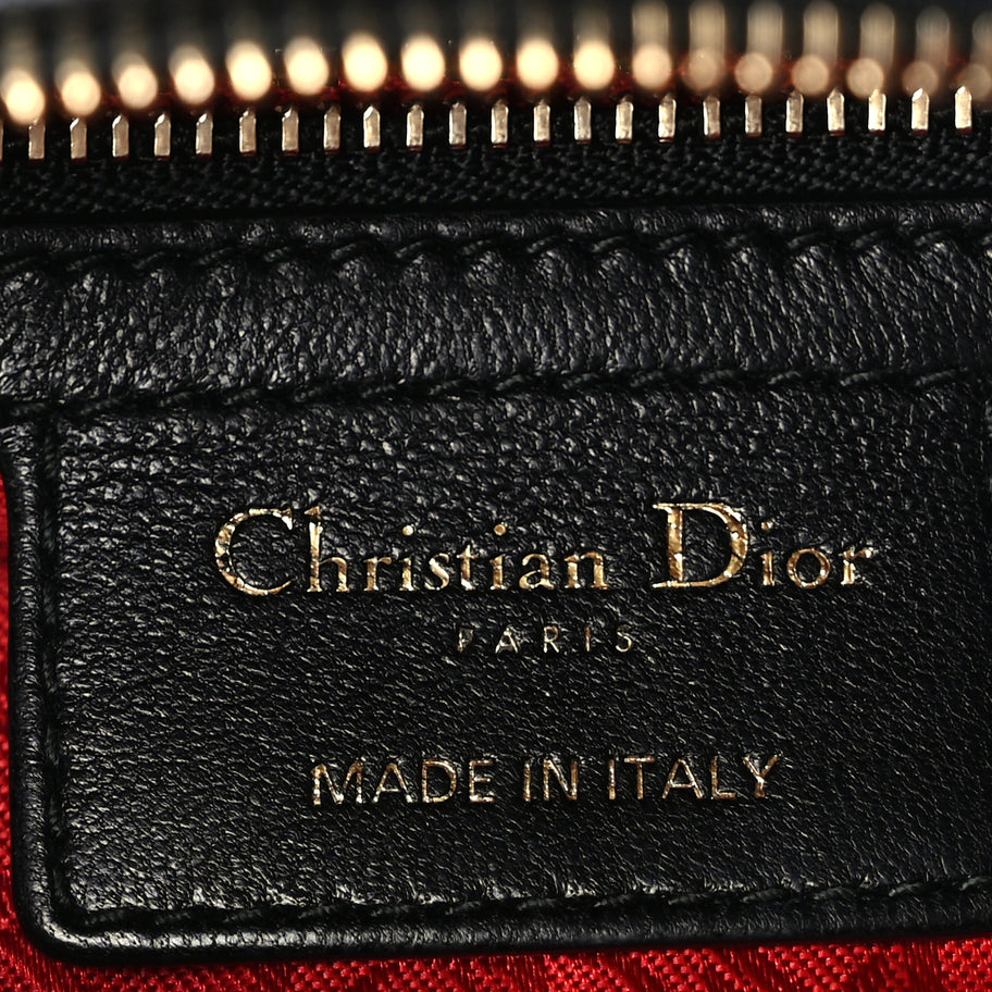 Christian Dior Lambskin Cannage Medium Lady Dior Black Image 5