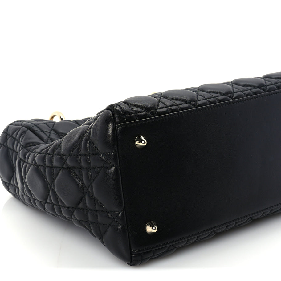 Christian Dior Lambskin Cannage Medium Lady Dior Black Image 7