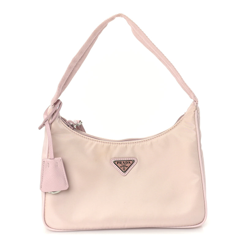  Prada Tessuto Nylon Saffiano Re-Edition 2000 Bag  Alabastro