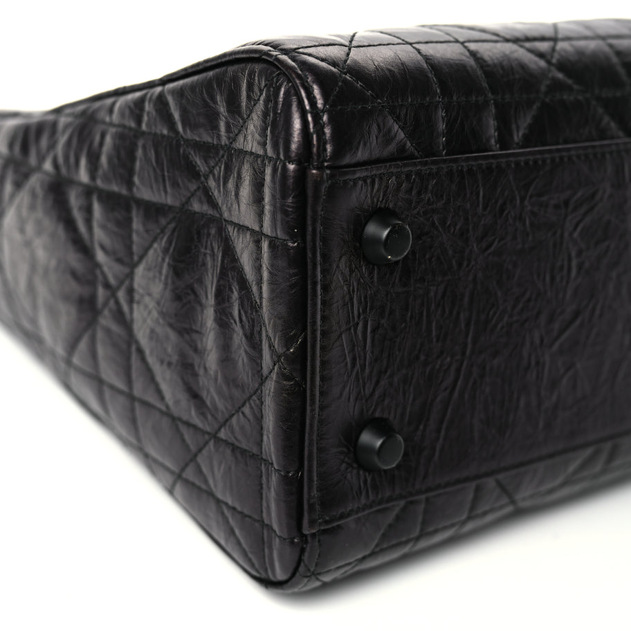 Christian Dior Crinkled Calfskin Macrocannage Medium My ABCDior Lady D-Sire Black Image 8