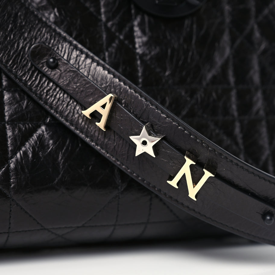 Christian Dior Crinkled Calfskin Macrocannage Medium My ABCDior Lady D-Sire Black Image 10