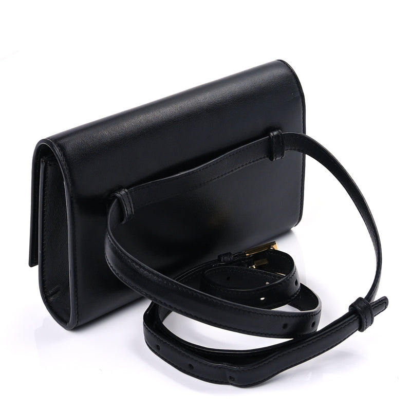  Saint Laurent Smooth Calfskin Monogram Kate Belt Bag  Black