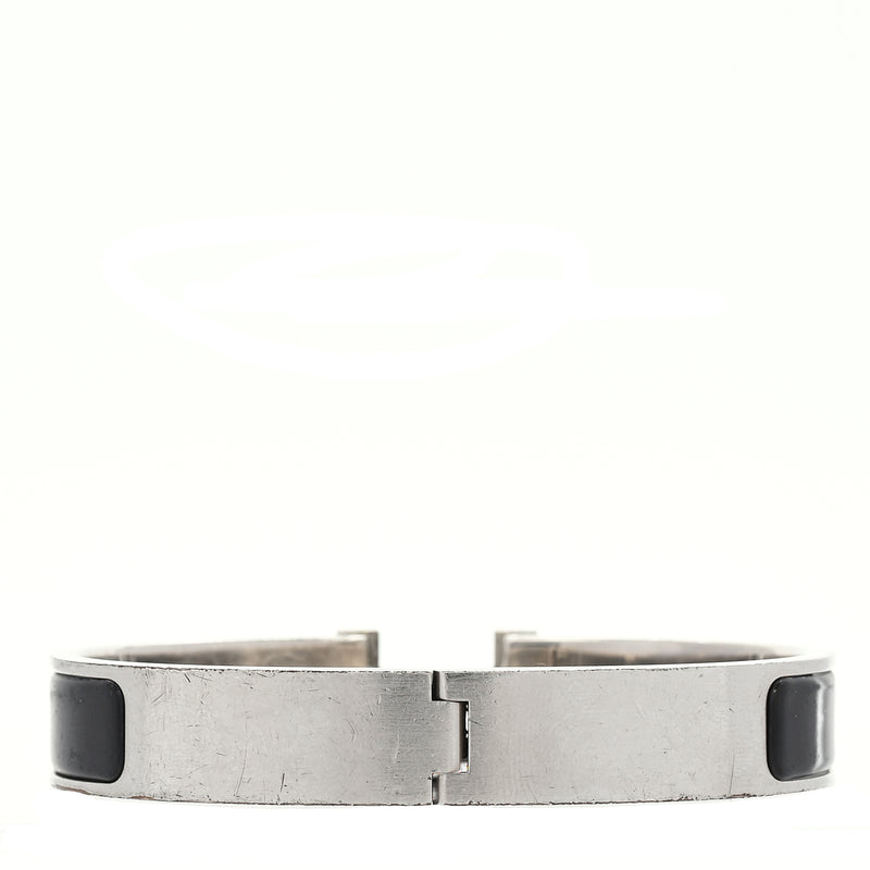  Hermes Matte Enamel Narrow Clic Clac HH Bracelet T6  Black