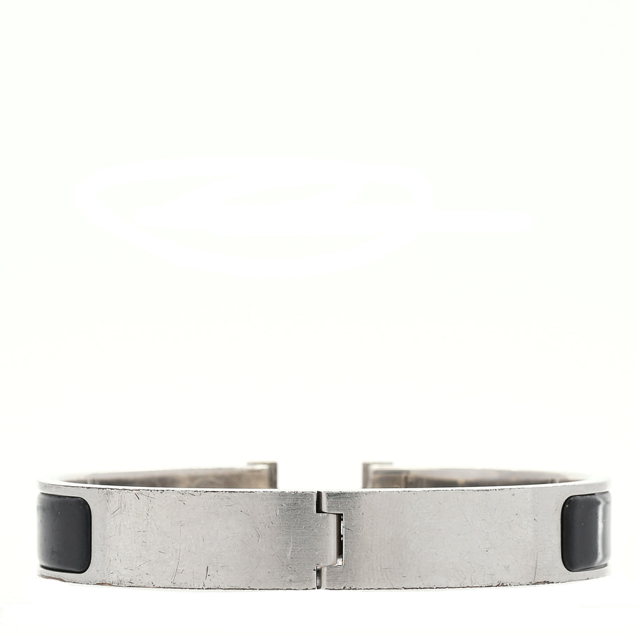Hermes Matte Enamel Narrow Clic Clac HH Bracelet T6  Black Image 2