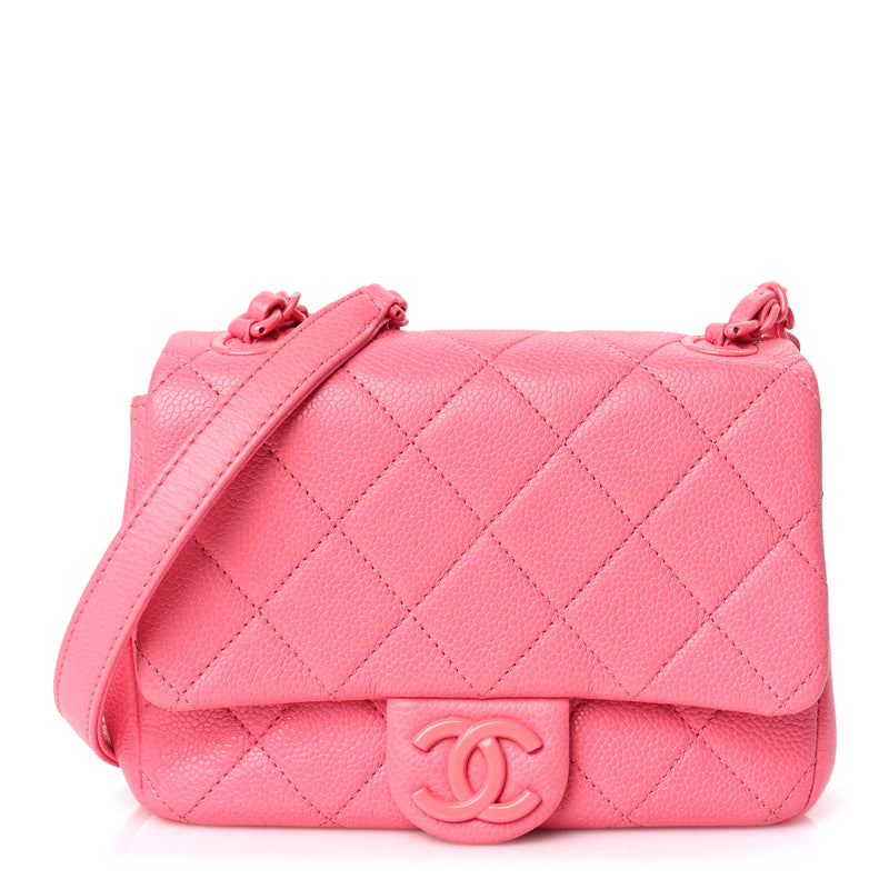 Chanel CHANEL Caviar Quilted Incognito Mini Square Flap Pink
