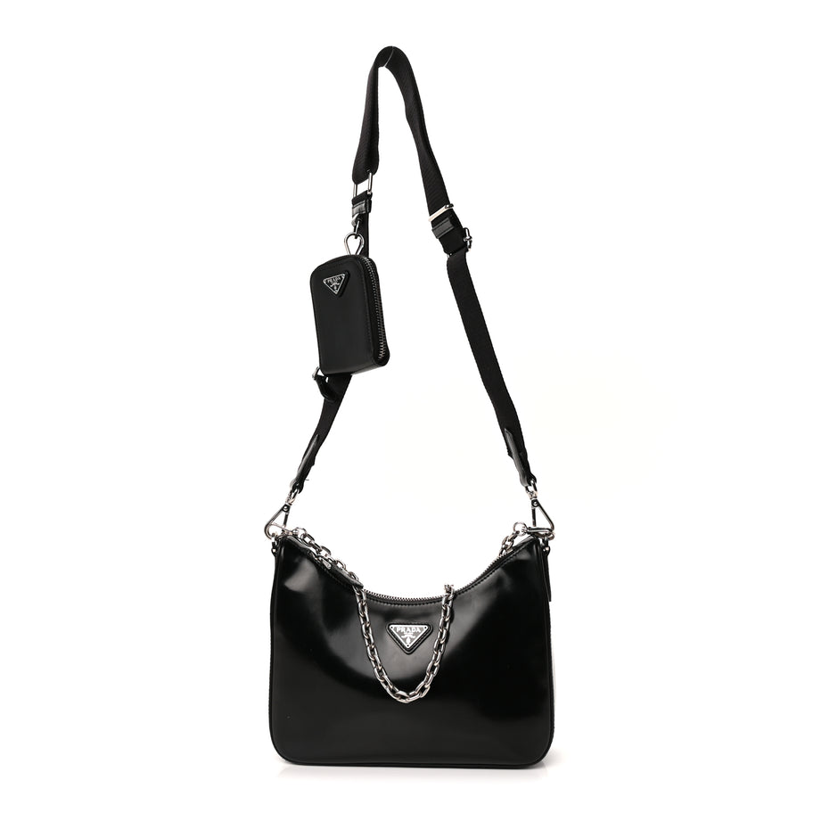 Prada Calfskin Re-Edition 2005 Shoulder Bag  Black Image 1