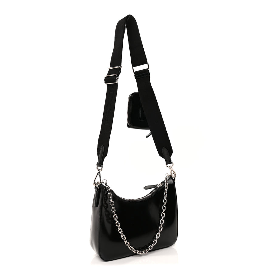 Prada Calfskin Re-Edition 2005 Shoulder Bag  Black Image 2