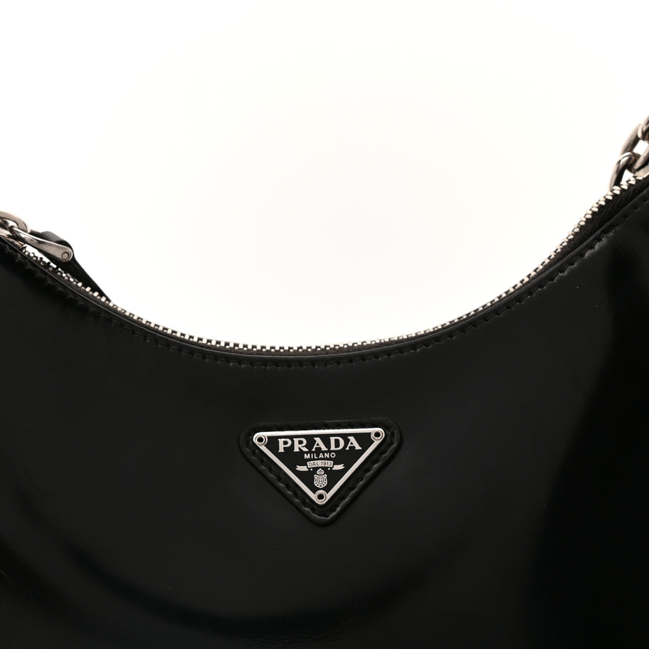 Prada Calfskin Re-Edition 2005 Shoulder Bag  Black Image 6
