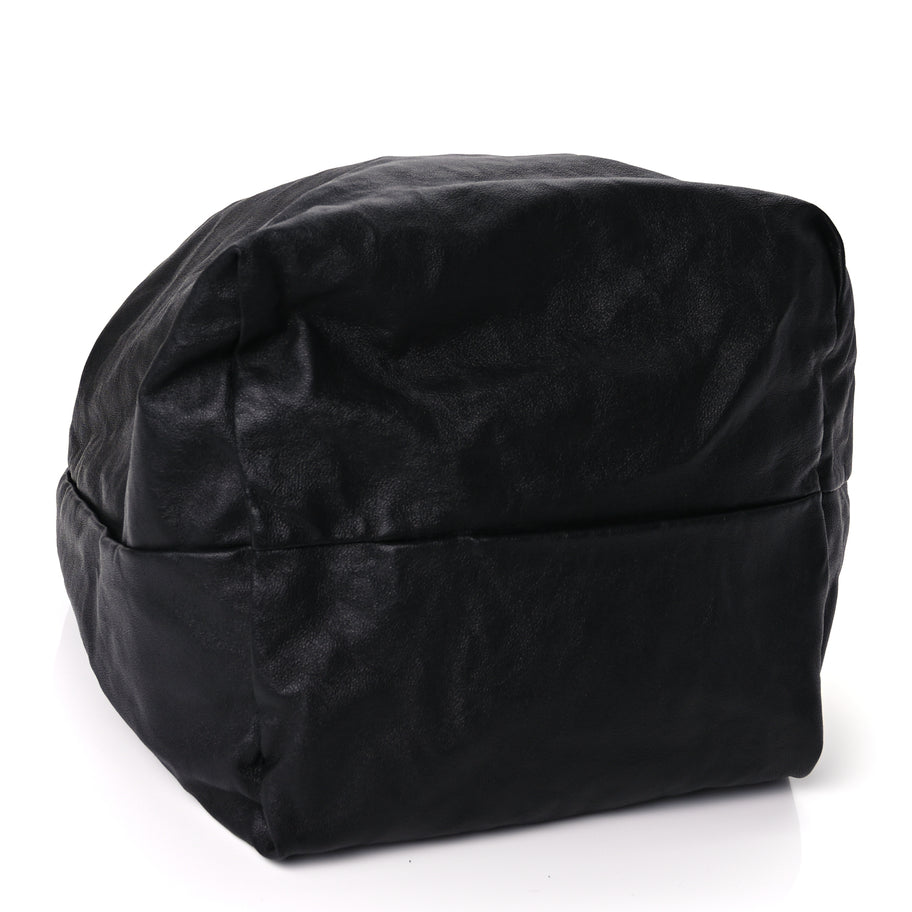 Saint Laurent Smooth Calfskin Teddy Drawstring Bag Black Image 4