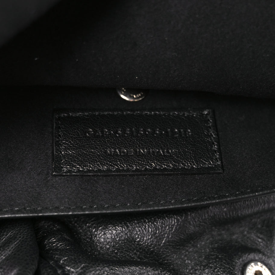 Saint Laurent Smooth Calfskin Teddy Drawstring Bag Black Image 7