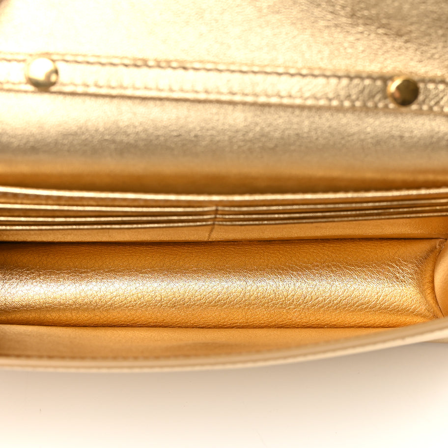 Celine Metallic Triomphe Wallet on Chain Image 4