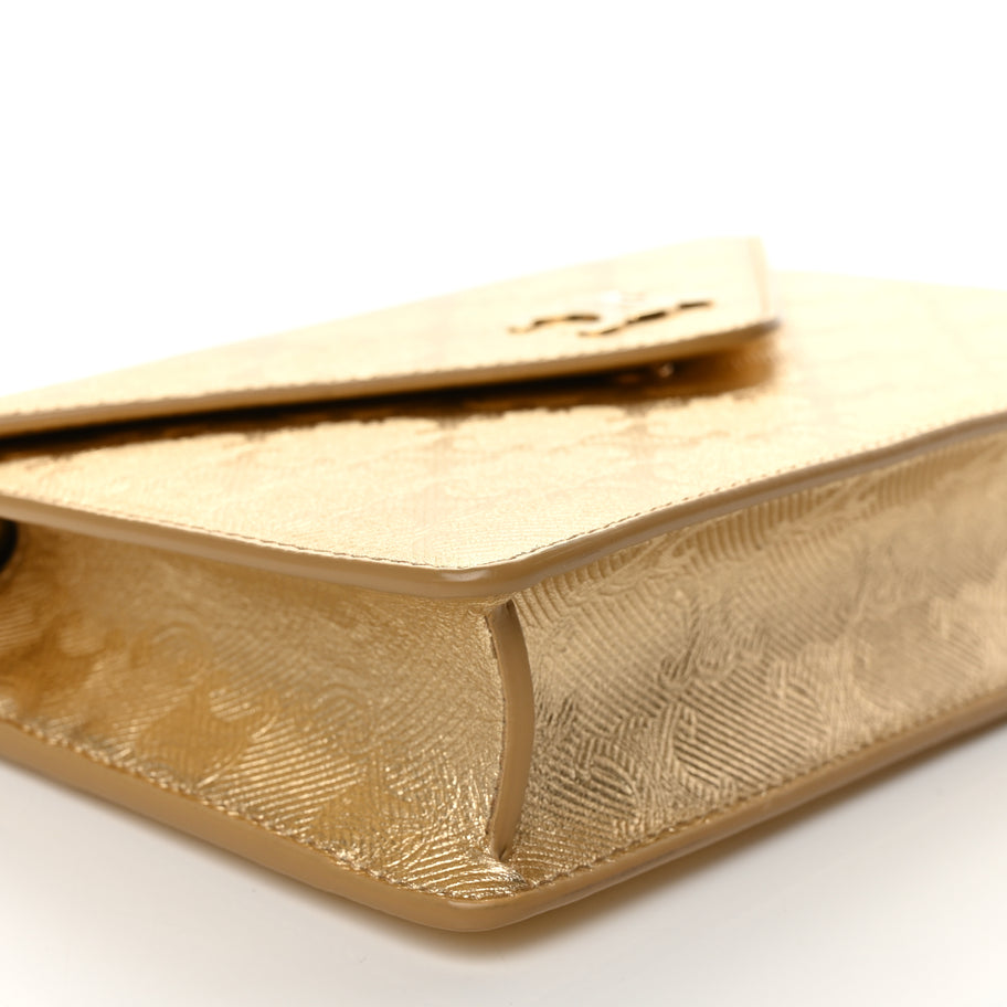 Celine Metallic Triomphe Wallet on Chain Image 7