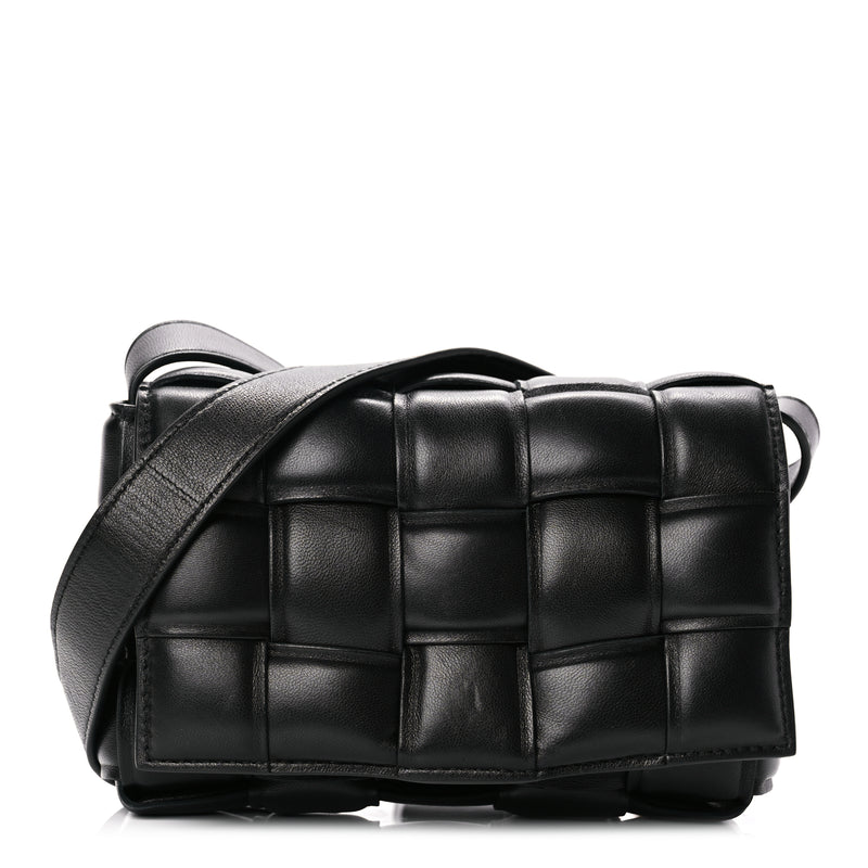  Bottega Veneta Nappa Maxi Intreccio Small Padded Cassette Crossbody Bag Black