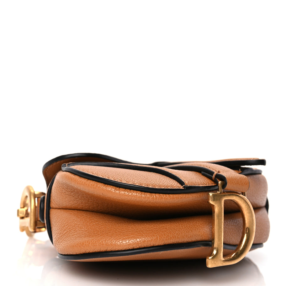 Christian Dior Goatskin Micro Saddle Bag Camello Image 3