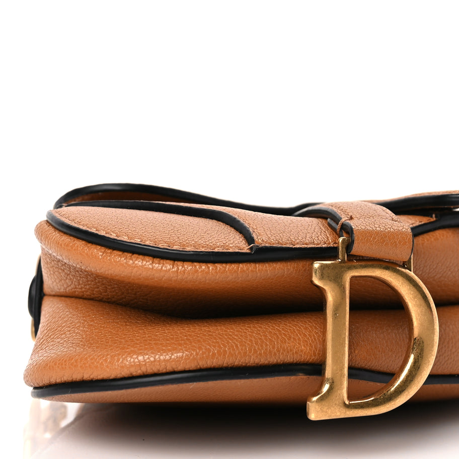 Christian Dior Goatskin Micro Saddle Bag Camello Image 7