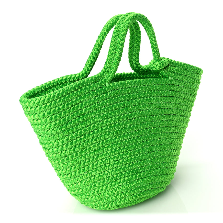 Balenciaga Nylon Lambskin Woven Small Ibiza Basket With Strap Green Image 2