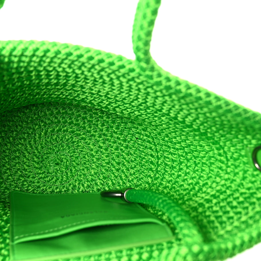 Balenciaga Nylon Lambskin Woven Small Ibiza Basket With Strap Green Image 4