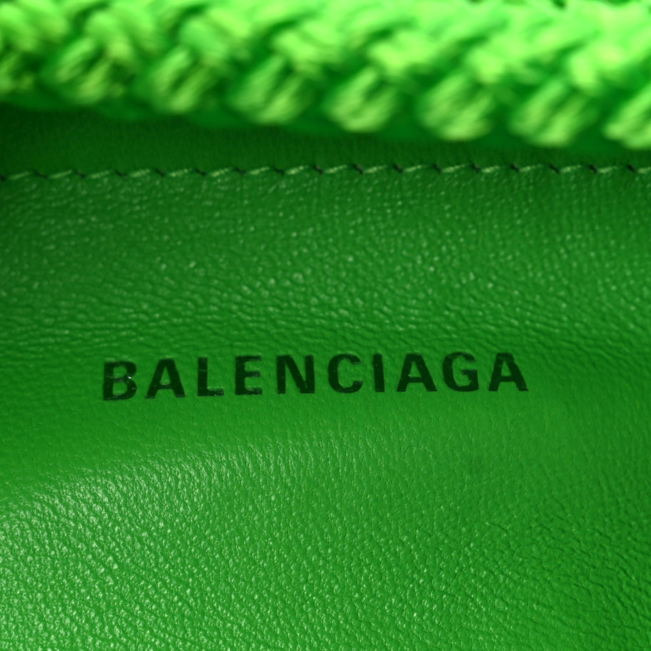 Balenciaga Nylon Lambskin Woven Small Ibiza Basket With Strap Green Image 5