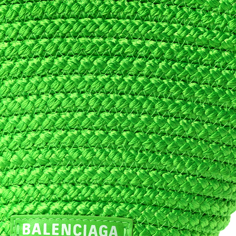 Balenciaga Nylon Lambskin Woven Small Ibiza Basket With Strap Green Image 6