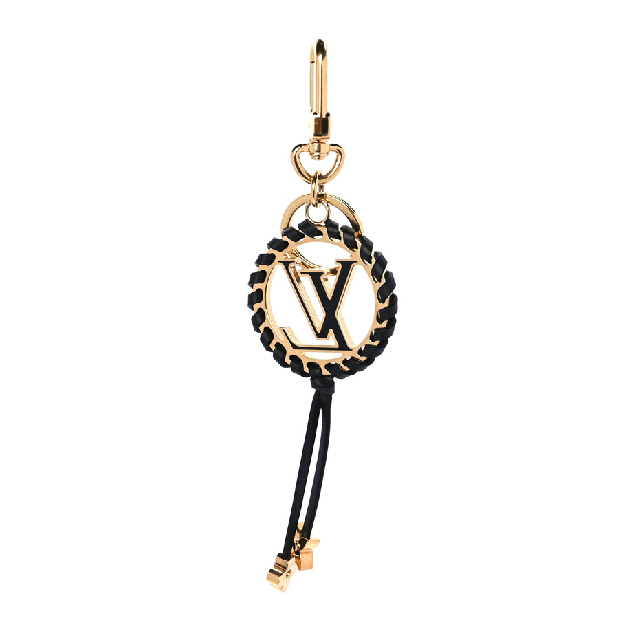 Louis Vuitton Metal Lambskin Enamel Very Bag Charm Key Holder Black Image 2