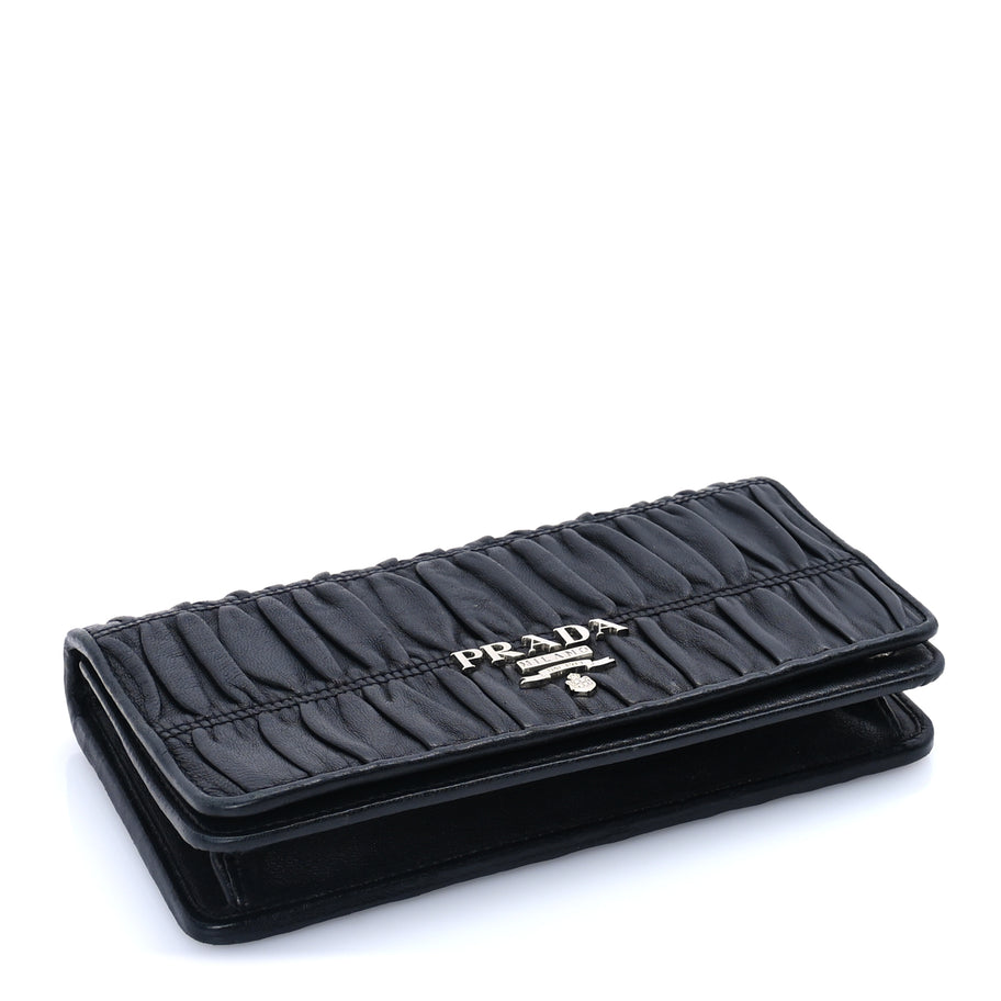 Prada Nappa Gaufre Wallet On Chain  Black Image 3