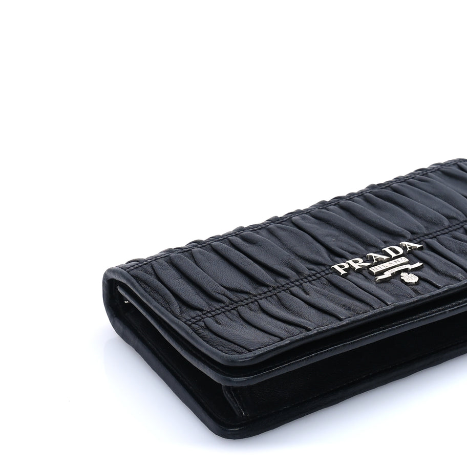 Prada Nappa Gaufre Wallet On Chain  Black Image 7