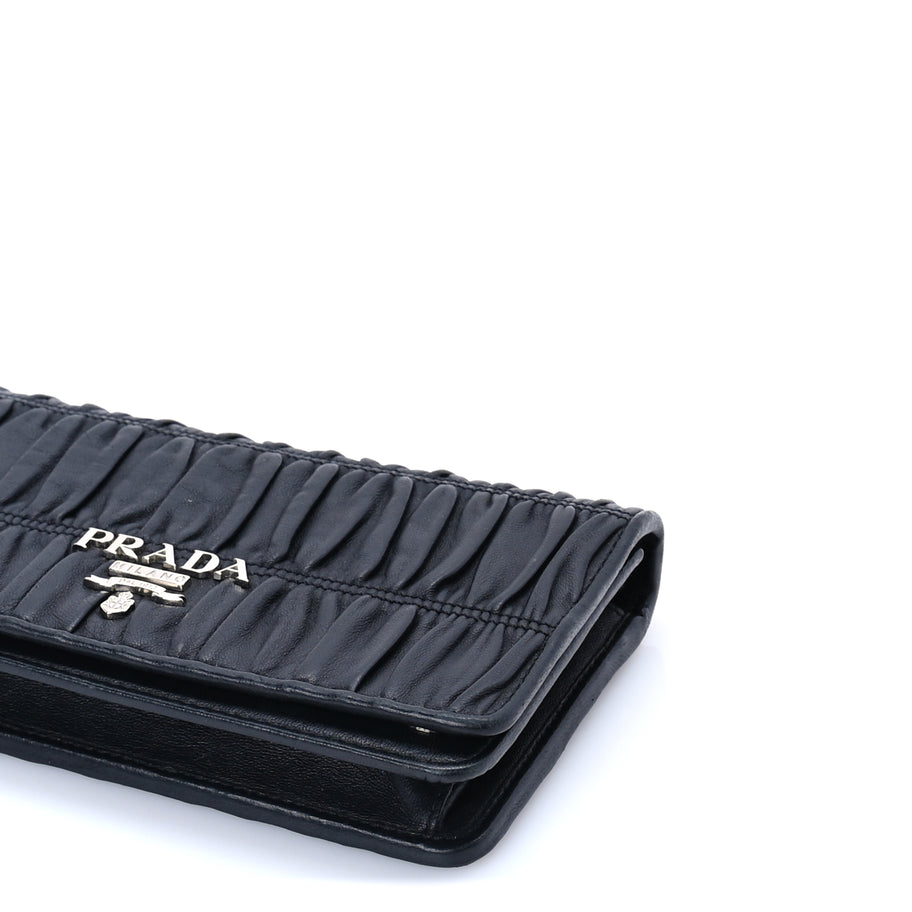 Prada Nappa Gaufre Wallet On Chain  Black Image 8