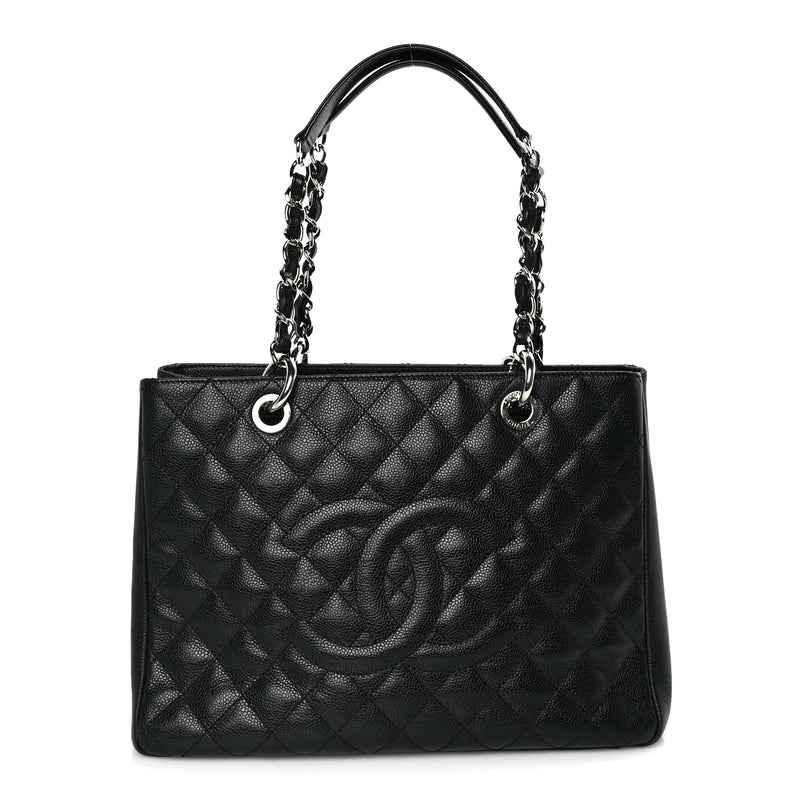  Chanel Caviar Quilted Grand Shopping Tote GST Black