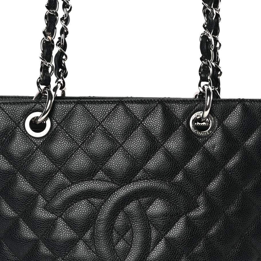 Chanel Caviar Quilted Grand Shopping Tote GST Black Image 7