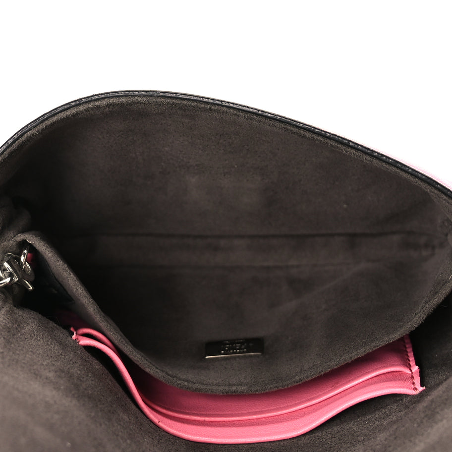 Fendi Nappa Rabbit Fox Fur Micro Buggie Baguette Rosa Fluo Multicolor Image 7