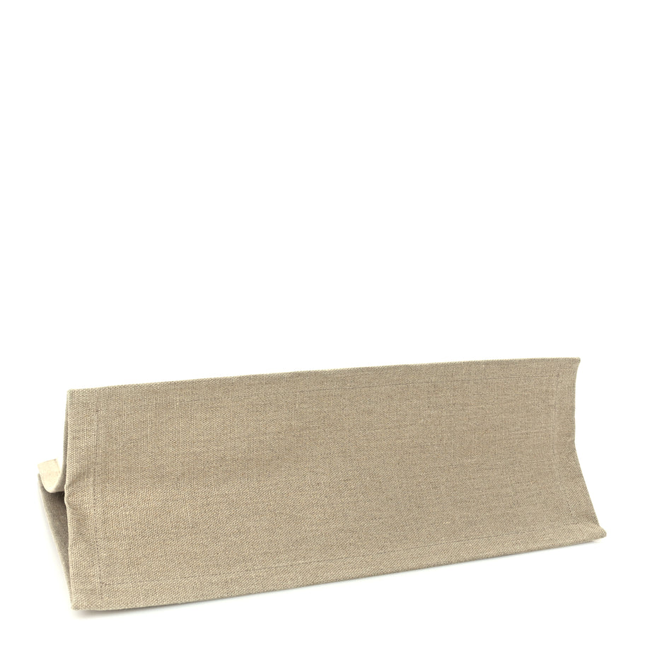 Saint Laurent Linen Calfskin Small Rive Gauche Tote  Optic White Image 3