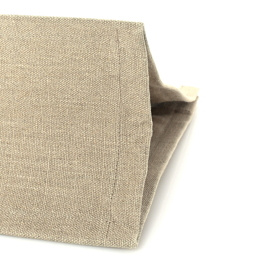 Saint Laurent Linen Calfskin Small Rive Gauche Tote  Optic White Image 8
