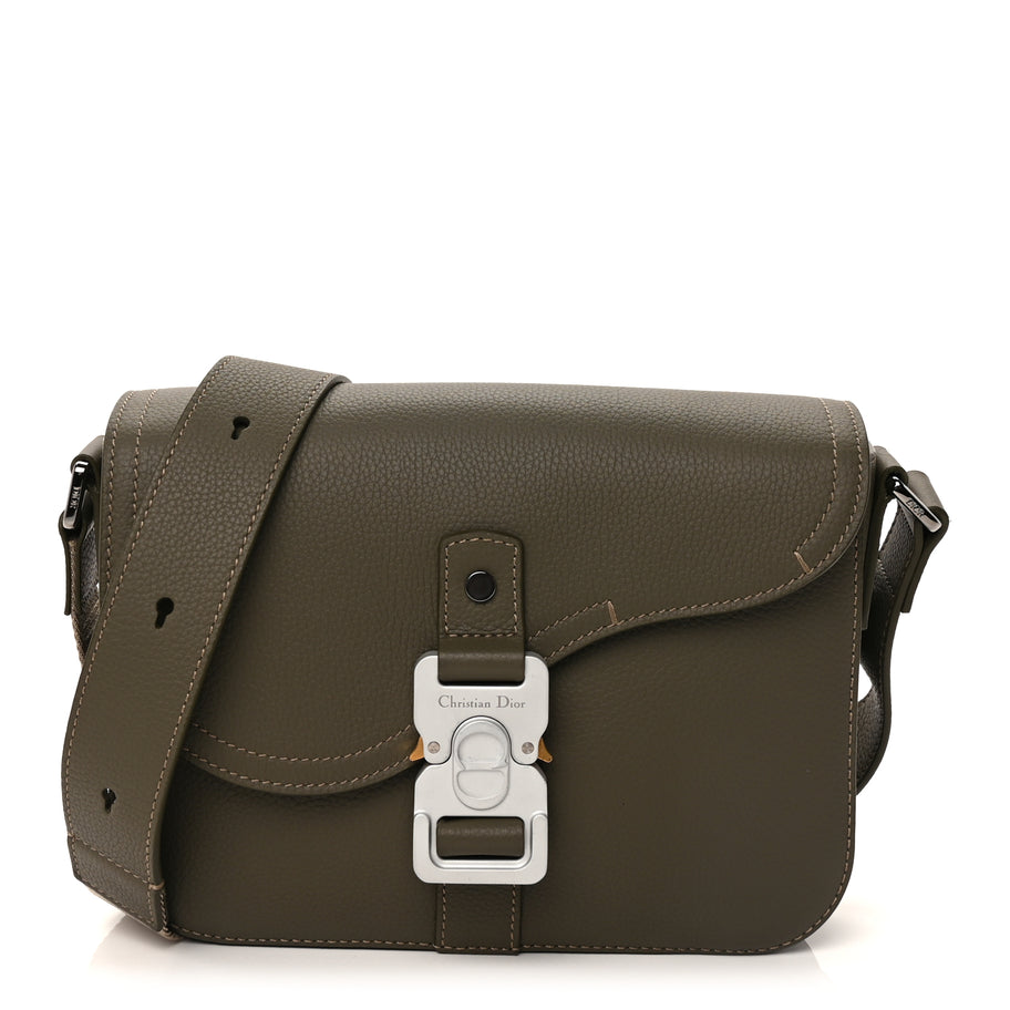Christian Dior Grained Calfskin Small Saddle Messenger Bag Green Image 1