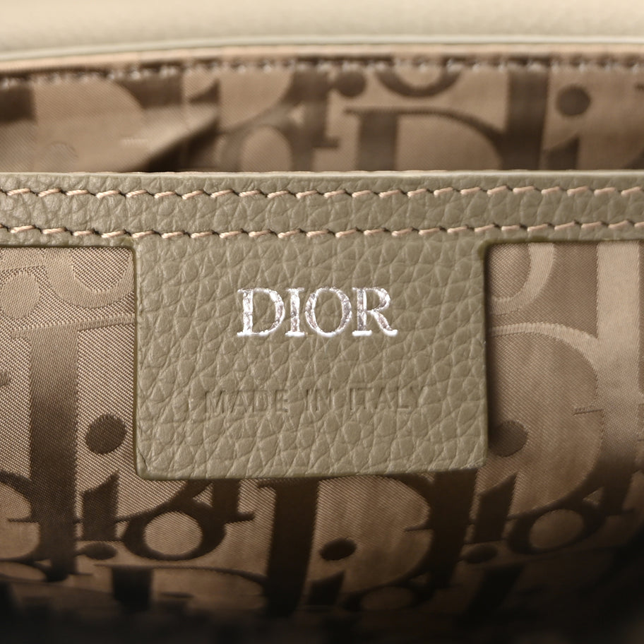 Christian Dior Grained Calfskin Small Saddle Messenger Bag Green Image 5